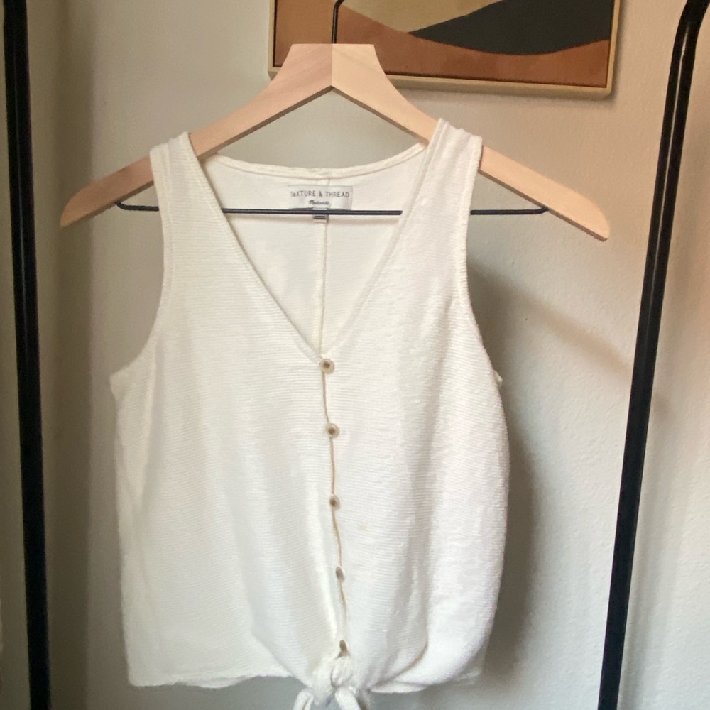 texture & thread madewell tie front tank